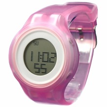 DW363A Round White Watchcase Alarm Silicone Pink Band Ladies Women Digital Watch 2024 - buy cheap