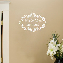 Custom the Couple Last Name Personalized Mr and Mrs Creative Wall Stickers Vinyl Decals Art for Home Decoration 2024 - buy cheap