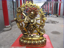 song voge gem S0217 Tibet Buddhism A Gilt Bronze Statue Of Sadbhuja-Mahakala Dharmapala Buddha 2024 - buy cheap