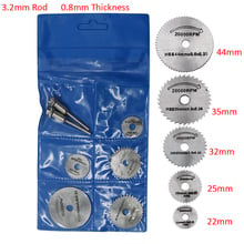 5pcs 22-44mm Saw Blades +2pcs 3.2mm Pole HSS High Speed Steel Circular Saw Blades For Metal Dremel Rotary Tool Wood Cutting Saw 2024 - buy cheap