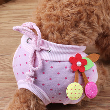 New Flowers Pattern Pet Dog Underwear Cotton Tighten Strap Female Dog Briefs Physiological Pants Puppy Diapers Blue Yellow Pink 2024 - buy cheap