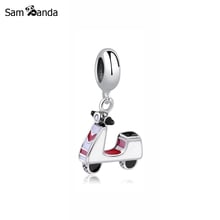 Authentic 100% 925 Sterling Silver Charm Bead White Motor Scooter Charms CZ Fit  Bracelets Necklaces DIY Women Jewelry 2024 - buy cheap