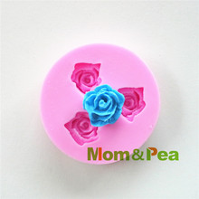 Mom&Pea 0426 Free Shipping Mini Roses Silicone Mold Cake Decoration Fondant Cake 3D Mold Food Grade Silicone Mould 2024 - buy cheap