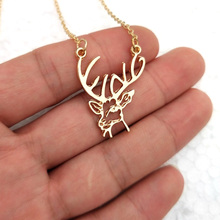 Hzew Золото Цвет Сика ожерелье с подвеской в форме оленя ожерелья для подарка на Рождество 2024 - купить недорого