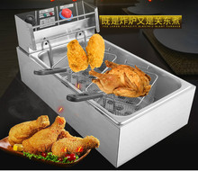 Electric Deep Fryers Oil fryer commercial single - cylinder large capacity electric blast furnace chicken frying machine NEW 2024 - buy cheap