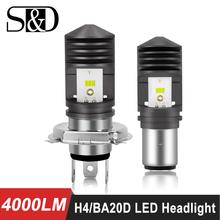 Lâmpada de farol de motocicleta h4 led ba20d led h6 hs1 6 csp, 6000 lm k, feixe alto/baixo, lâmpada de neblina para moto, super brilhante, 1 peça 2024 - compre barato