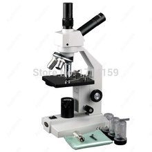 Microscópio composto de dupla visão 40x-1000x, materiais amscópio para treinamento e ensino 2024 - compre barato