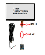 Pantalla táctil capacitiva de 7 pulgadas 165x100 IC: tarjeta de control GT911 6 pin, USB es aplicable a Windows 7 8 10 free drive 2024 - compra barato