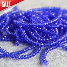 Hot 3*4mm Faceted Dark Blue AB+ Colorful Glass Crystal Beads Natural Stone Beads Loose DIY Beads Fittings Jewelry Making Design 2024 - buy cheap