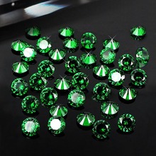 Wholesale Emerald 4-12mm Round Shape Pointback Brilliant Cubic Zirconia Stones DIY Jewelry Findings Supplies Accessory 2024 - buy cheap
