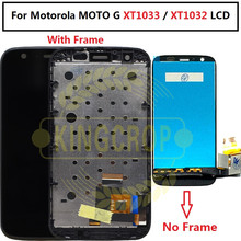 ЖК-дисплей с сенсорным экраном и дигитайзером для Motorola MOTO G XT1033 XT1032, черный для moto G, ЖК-дисплей с рамкой 2024 - купить недорого