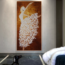 Pósteres de Pintura Al Óleo Abstracta moderna e impresiones en lienzo, arte de pared, imágenes de bailarina abstracta para decoración para sala de estar, sin marco 2024 - compra barato
