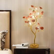 Luminária de mesa em cerâmica com rosas, lobo de hotel, pós-moderna, de flores, para sala de estar, quarto, cristal, para casamento, iluminação 2024 - compre barato