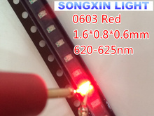 3000pcs/lot Small red lamp beads 0603 SMD LED 0603 RED Light-emitting diodes Free Shipping 2024 - buy cheap