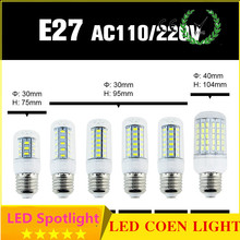 Super Bright 5730 E27 E14 Led corn lamp 24 - 136leds AC 220v bulb light Spotlight Replace 20W 50w 100w120W Incandescent Lighting 2024 - buy cheap