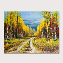 Free Shipping !!! 100% Handmade Modern Forest Path Landscape Oil Painting On Canvas Wall Art Unframed Top Home Decoration 2024 - buy cheap