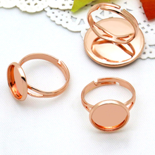 Anillos sin decoloración para mujer, Base de ajuste de bisel para cabujones, 12/14/16/18/20mm, chapado en oro rosa, fabricación de joyas DIY, 10 Uds. 2024 - compra barato