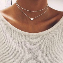 Tiny Heart Choker Necklace for Women Silver Color Chain Smalll Love Necklace Pendant on neck Bohemian Chocker Necklace Jewelry 2024 - buy cheap