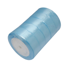 Satin Ribbon, Light Blue, about 25mm wide, 25yards/roll, 5rolls/group, 125yards/group 2024 - buy cheap