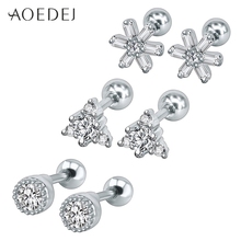 AOEDEJ Stud Earrings Stainless Steel Ear Stud Cute Pendiente Crystal Earring for Women Fashon Jewelry Orecchini Bijoux Femme 2024 - buy cheap