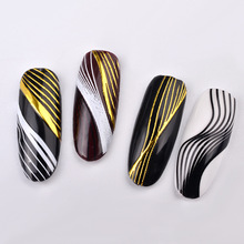 1PC Gold Silver 3D Nail Sticker Curve Stripe Lines Nails Stickers Adhesive Striping Tape Nail Art Stickers Decals 2024 - buy cheap