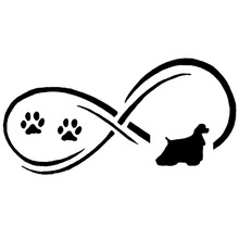 17.7*8.9CM Cocker Spaniel Pet Dog Paw Print Classical Funny Car Body Decoration Stickers Black/Silver C6-1085 2024 - buy cheap
