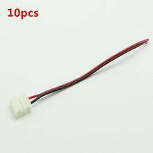 10pcs/lot,10mm 2pin LED strip connect wire for 5050,5630,5730 single color strip, free solder wire 2024 - buy cheap
