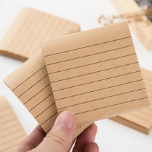 2 pcs Kraft Paper Striped Lined Sticky Notes Memo Pad Removable Self-Stick Note Office Home School Supplies,100 Sheets/Pad 2024 - buy cheap