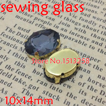 Clear Grey Sew On Crystal 225pcs/Tray 10x14mm Oval Fancy Stone With Gold Metal Claw Setting For Jewelry,Dress,clothes making 2024 - buy cheap