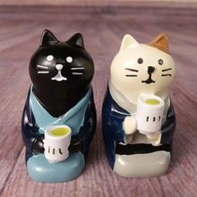 Q-glory Japanese zakka decole cat Resin ornaments Kawaii home decor cat Figurines & Miniatures gifts decorative crafts 2024 - buy cheap