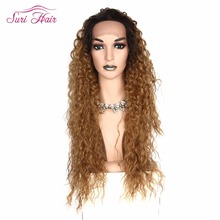 Peluca Suri Hair con malla frontal para mujer, pelo Afro Americano, degradado, marrón, rizado, raíz negra, cosplay, envío gratis 2024 - compra barato