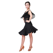 Женский костюм для латинских танцев для взрослых, асимметричная юбка с кисточками, высококачественное платье для латинских танцев для женщин, одежда для латинских танцев 2024 - купить недорого
