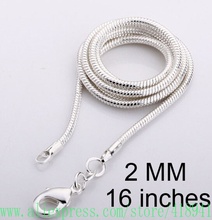 Promotion! wholesale silver plated necklace, silver plated fashion jewelry Snake Chain 2mm 16 18 20 22 24 inches Necklace 2024 - buy cheap