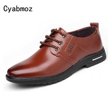 Cyabmoz British Style Fashion Men's Split Leather Casual Dress Shoes Pointed Toe Men Work Wedding Shoes For Business Men Shoes 2024 - buy cheap