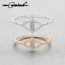 Cxwind simple fino anillo rombo forma anillos de cobre para las niñas y las mujeres fiesta Linda joyería de cristal de regalo de la novia 2024 - compra barato