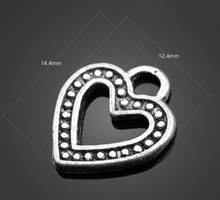 300 шт античное серебряное кольцо маленькие подвески в форме сердца-DIY фурнитура Ожерелье Браслет Металлические Модные аксессуары 14,4 мм X 12,4 мм 2024 - купить недорого