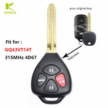 Reemplazo de llave remota mejorada de keyeco 315MHz 4D67 para Toyota Camry Corolla Sienna Matrix Solara para Pontiac Vibe GQ43VT14T 2024 - compra barato