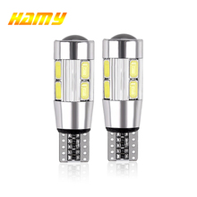 2x T10 W5W Car LED Signal Bulb Canbus Auto Interior Light License Plate Reading Turn Wedge Side Parking Reverse Brake Lamp 10SMD 2024 - buy cheap