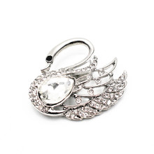 6pcs/lot Cute Full Rhinestone Swan Snap Buttons 18mm Alloy Button Jewelry For Ginger DIY Women Snap Bracelet Necklace Jewelry 2024 - buy cheap