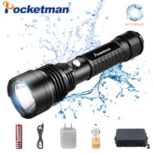 Pocketman 3000Lumens Super Bright LED Tactical Flashlight Rechargeable Waterproof Linternas Torch Aluminum Alloy by 1*18650 2024 - buy cheap