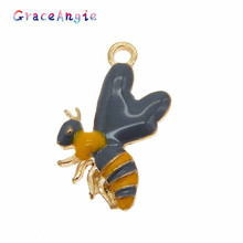Pingente de abelha fofa de liga de zinco grama pequeno abelha acessórios joias 6 estilos tom de ouro abelha mel 2024 - compre barato