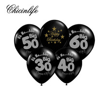 Chicinlife 10inch Happy Birthday Balloons 30/40/50/60th Latex Balloons Anniversar Adult Birthday Party Decoration Balloon Supply 2024 - buy cheap