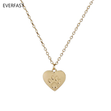 Женское Ожерелье Everfast с выгравированным принтом кошачьей лапы, 1 шт. 2024 - купить недорого