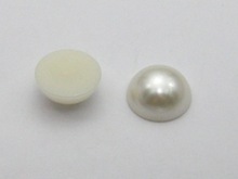 50 marfil media perla cuenta 18mm plano trasero álbum de recortes artesanía 2024 - compra barato