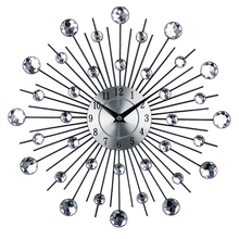 Vintage Metal Art Wall Clock Luxury Diamond Large Wall Watch Orologio Da Parete Clock Morden Design Home Decor Wandklok 2024 - buy cheap