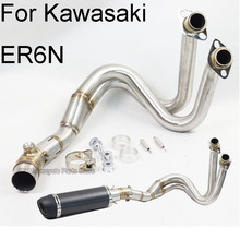 Motorcycle Exhaust Front Header Link Pipe With DB Killer For Kawasaki ER6N ER6F NINJA650R 2012-2015 Years Stainless Steel 2024 - buy cheap