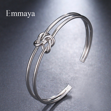 Emmaya-pulsera de Metal ajustable para mujer, brazalete sencillo de tres colores, doble redondo, joyería Popular, regalo de fiesta de boda 2024 - compra barato