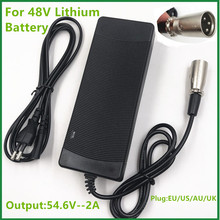 54.6V2A charger  54.6v 2A  electric bike lithium battery  charger for 48V lithium battery pack  XLRM  Plug  54.6V2A charger 2024 - buy cheap