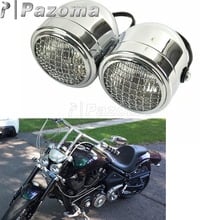 Bicis de calle universales cromadas, parrilla Dominator, faro doble para Harley Cafe Racer Bobber Kawasaki 2024 - compra barato