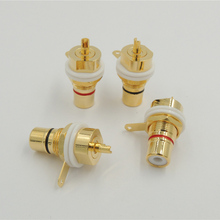 20PCS/lot High quality Copper Gold Plated RCA female Jack Panel Mount Chassis Socket 2024 - buy cheap